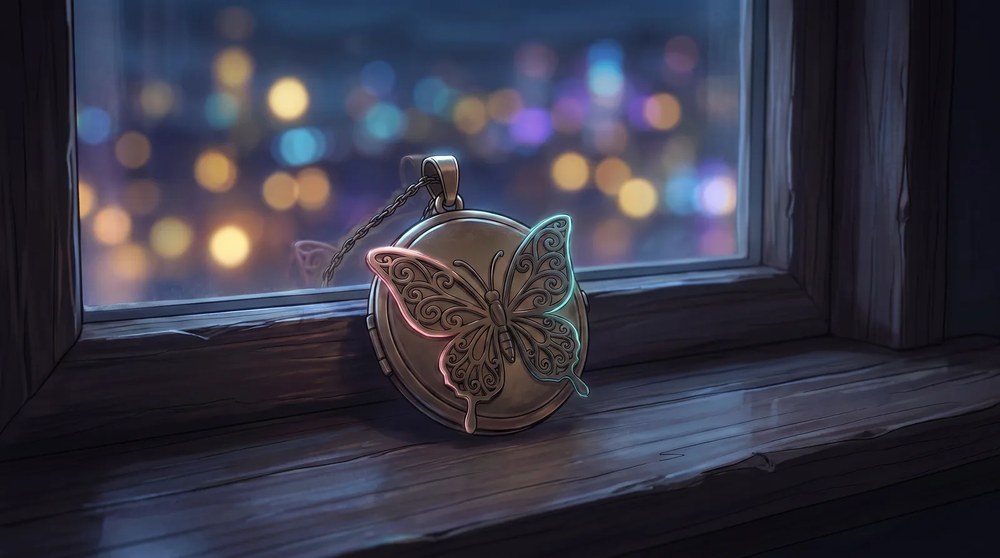 The pendant on a windowsill